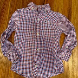Vineyard Vines Red and Blue Plaid Shirt